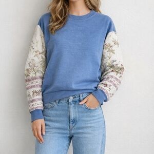 Reworked Crewneck With Quilted Sleeves